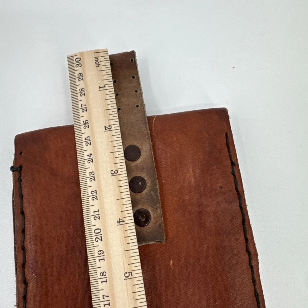 Vintage R‎ & H Leather Crafts Belt Bag Handmade Unique Festival Rustic Hippie